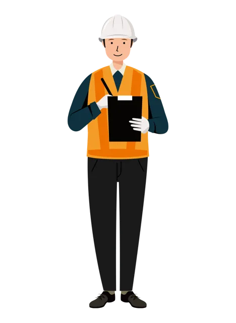 交通誘導員 イラスト | 無料・男性・全身[TCMC005-01-C] | イラストれいと