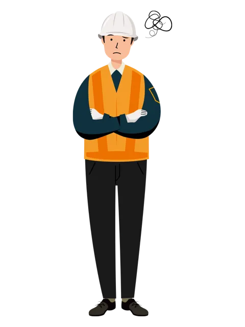 交通誘導員 イラスト | 無料・男性・全身[TCMC007-01-C] | イラストれいと