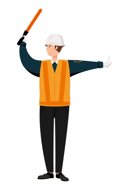 交通誘導員 イラスト | 無料・男性・全身[TCMC012-01-C] | イラストれいと
