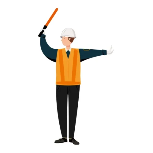 交通誘導員 イラスト | 無料・男性・全身[TCMC012-C] | イラストれいと