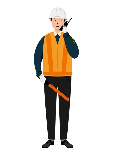 交通誘導員 イラスト | 無料・男性・全身[TCMC013-01-C] | イラストれいと