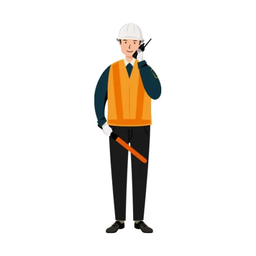 交通誘導員 イラスト | 無料・男性・全身[TCMC013-C] | イラストれいと