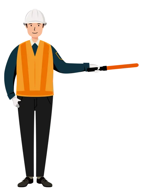 交通誘導員 イラスト | 無料・男性・全身[TCMC014-01-C] | イラストれいと