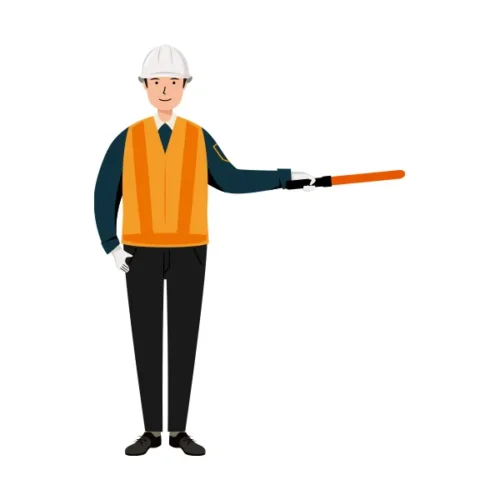 交通誘導員 イラスト | 無料・男性・全身[TCMC014-C] | イラストれいと