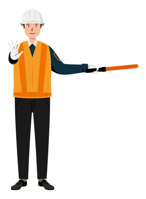 交通誘導員 イラスト | 無料・男性・全身[TCMC015-01-C] | イラストれいと