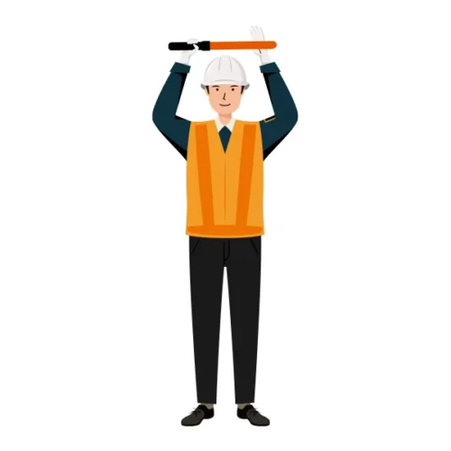 交通誘導員 イラスト | 無料・男性・全身[TCMC016-C] | イラストれいと