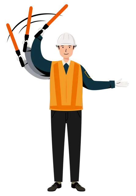 交通誘導員 イラスト | 無料・男性・全身[TCMC017-01-C] | イラストれいと