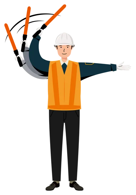 交通誘導員 イラスト | 無料・男性・全身[TCMC018-01-C] | イラストれいと