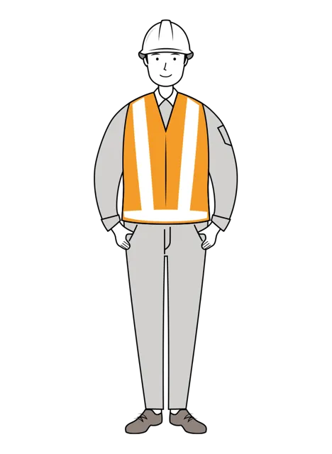 交通誘導員 イラスト | 無料・男性・全身[TCML001-01-L] | イラストれいと
