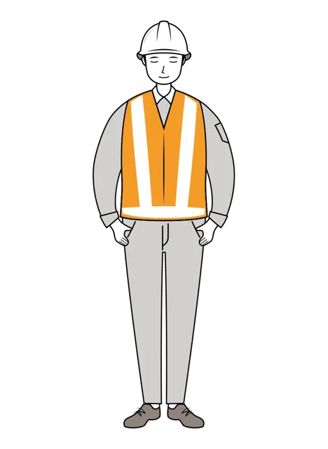 交通誘導員 イラスト | 無料・男性・線画・全身[TCML002-01-L] | イラストれいと