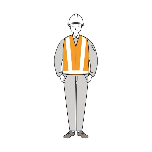 交通誘導員 イラスト | 無料・男性・線画・全身[TCML002-L] | イラストれいと