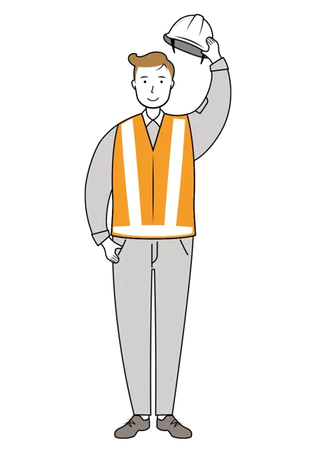 交通誘導員 イラスト | 無料・男性・線画・全身[TCML003-01-L] | イラストれいと