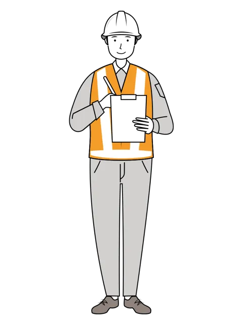 交通誘導員 イラスト | 無料・男性・線画・全身[TCML005-01-L] | イラストれいと