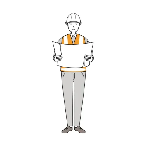 交通誘導員 イラスト | 無料・男性・線画・全身[TCML006-L] | イラストれいと