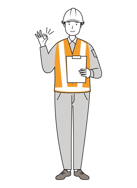 交通誘導員 イラスト | 無料・男性・線画・全身[TCML010-01-L] | イラストれいと