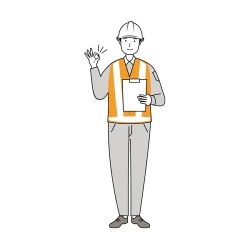 交通誘導員 イラスト | 無料・男性・線画・全身[TCML010-L] | イラストれいと