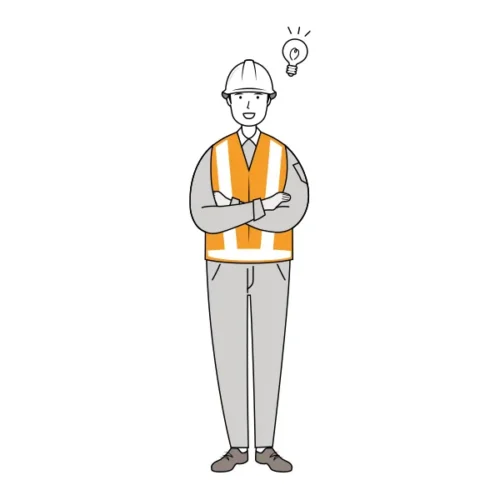 交通誘導員 イラスト | 無料・男性・線画・全身[TCML011-L] | イラストれいと