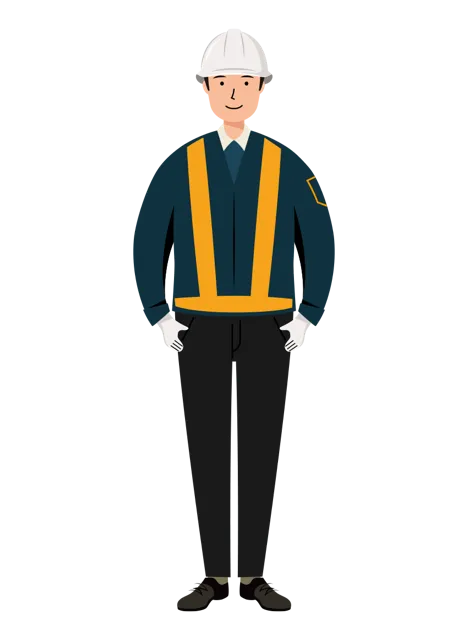 交通誘導員 イラスト | 無料・男性・全身[TCMNC001-01-NC] | イラストれいと
