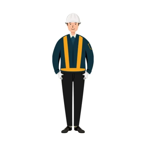 交通誘導員 イラスト | 無料・男性・全身[TCMNC001-NC] | イラストれいと