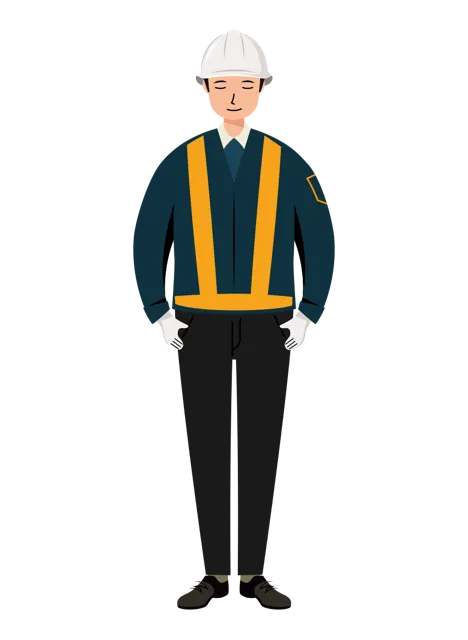 交通誘導員 イラスト | 無料・男性・全身[TCMNC002-01-NC] | イラストれいと