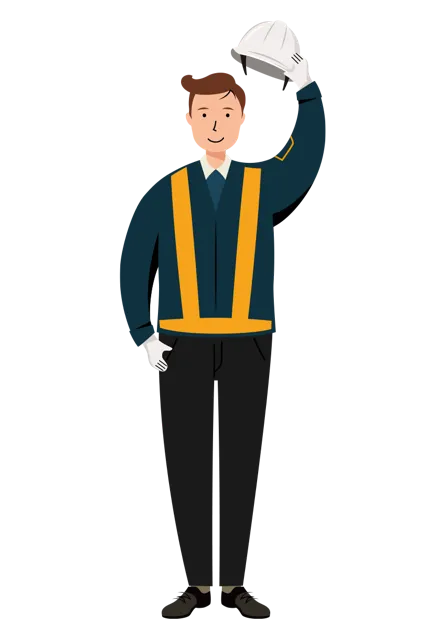交通誘導員 イラスト | 無料・男性・全身[TCMNC003-01-NC] | イラストれいと