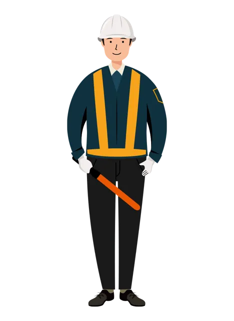 交通誘導員 イラスト | 無料・男性・全身[TCMNC004-01-NC] | イラストれいと