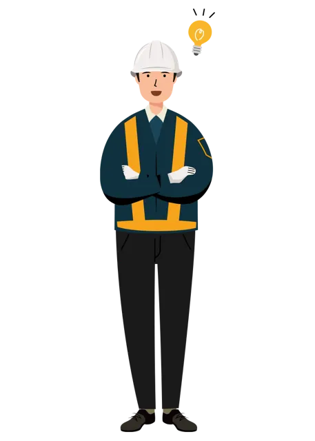 交通誘導員 イラスト | 無料・男性・全身[TCMNC011-01-NC] | イラストれいと