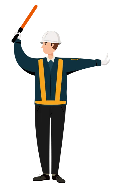交通誘導員 イラスト | 無料・男性・全身[TCMNC012-01-NC] | イラストれいと