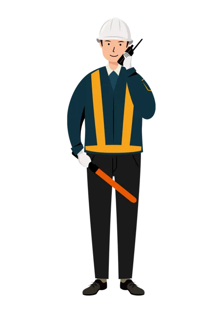 交通誘導員 イラスト | 無料・男性・全身[TCMNC013-01-NC] | イラストれいと