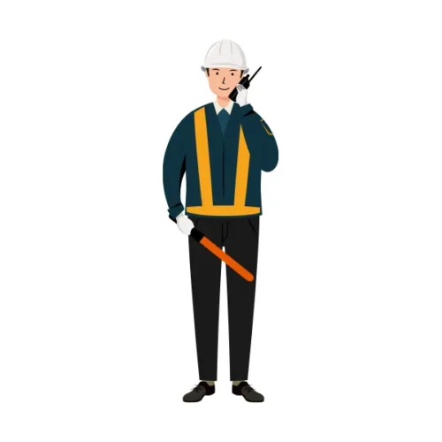 交通誘導員 イラスト | 無料・男性・全身[TCMNC013-NC] | イラストれいと