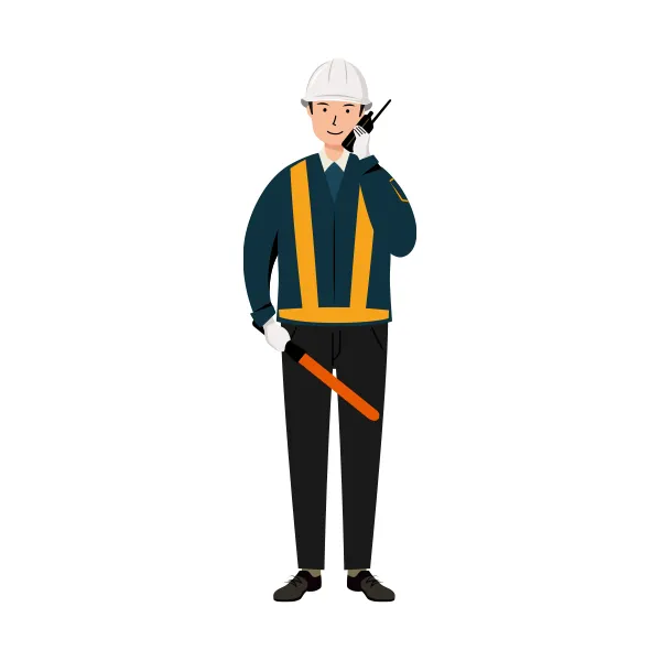 交通誘導員 イラスト | 無料・男性・全身[TCMNC013-NC] | イラストれいと