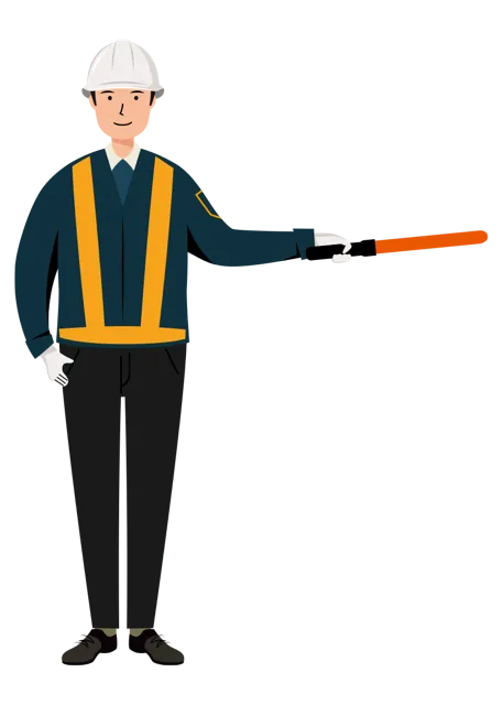 交通誘導員 イラスト | 無料・男性・全身[TCMNC014-01-NC] | イラストれいと