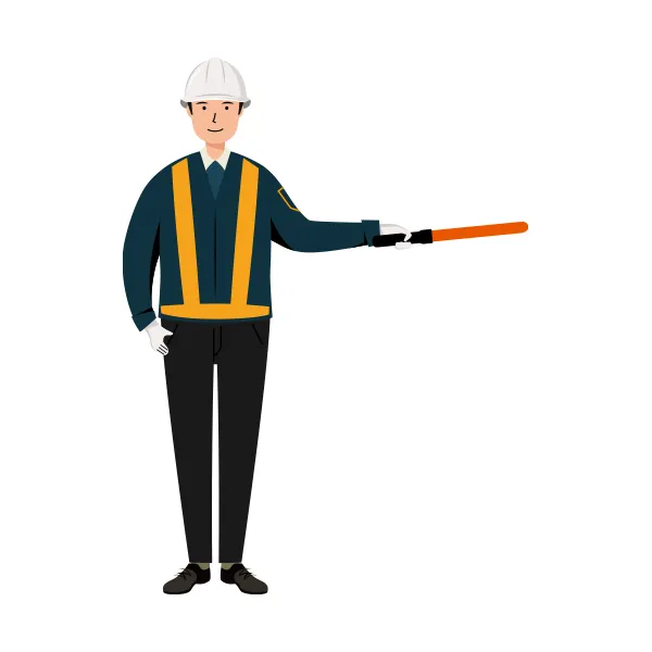 交通誘導員 イラスト | 無料・男性・全身[TCMNC014-NC] | イラストれいと