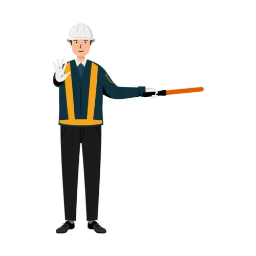 交通誘導員 イラスト | 無料・男性・全身[TCMNC015-NC] | イラストれいと