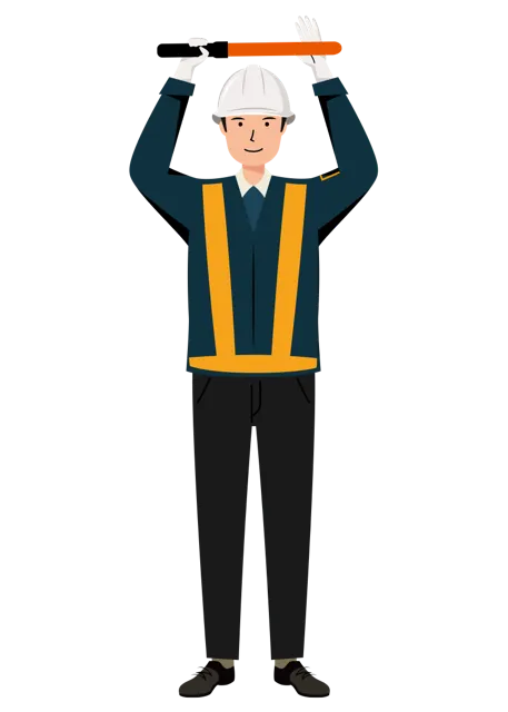 交通誘導員 イラスト | 無料・男性・全身[TCMNC016-01-NC] | イラストれいと