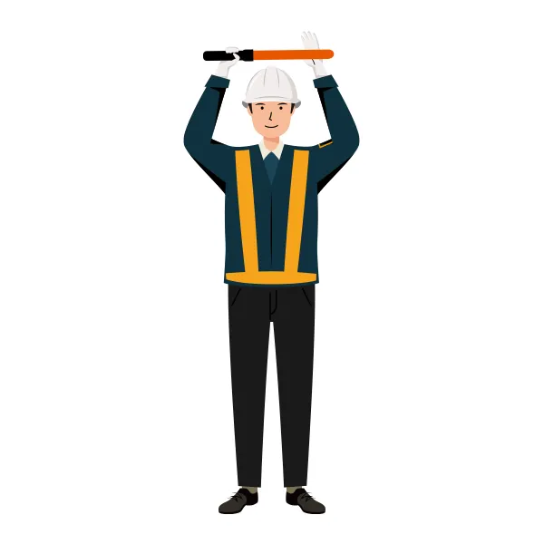 交通誘導員 イラスト | 無料・男性・全身[TCMNC016-NC] | イラストれいと