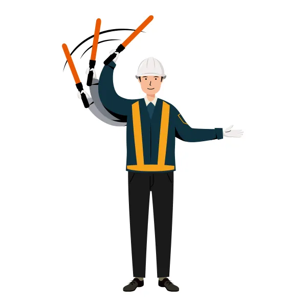 交通誘導員 イラスト | 無料・男性・全身[TCMNC017-NC] | イラストれいと