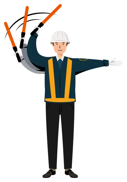 交通誘導員 イラスト | 無料・男性・全身[TCMNC018-01-NC] | イラストれいと