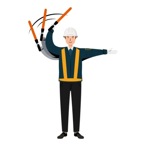 交通誘導員 イラスト | 無料・男性・全身[TCMNC018-NC] | イラストれいと